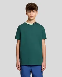 Kids' Tipped Collar Logo T-Shirt in Green