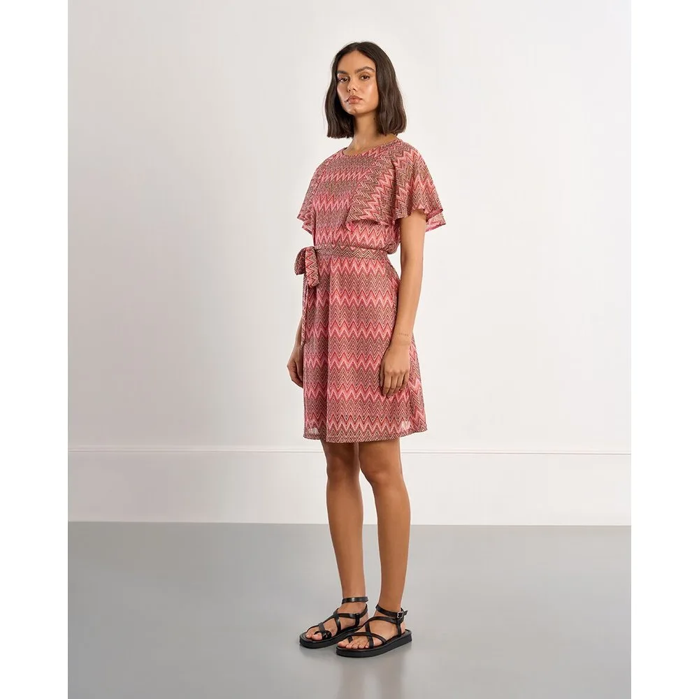 Vestido de manga corta mariposa estampado multicolor - Lili Sidonio - FashionsVida