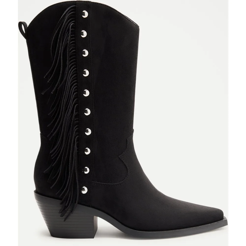 Bota tacón, cowboy flecos bolas - Tintoretto - FashionsVida
