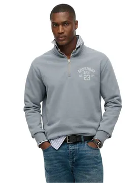 Sweat à Demi-zip Athletic Ess Flint Stone Blue Grey L