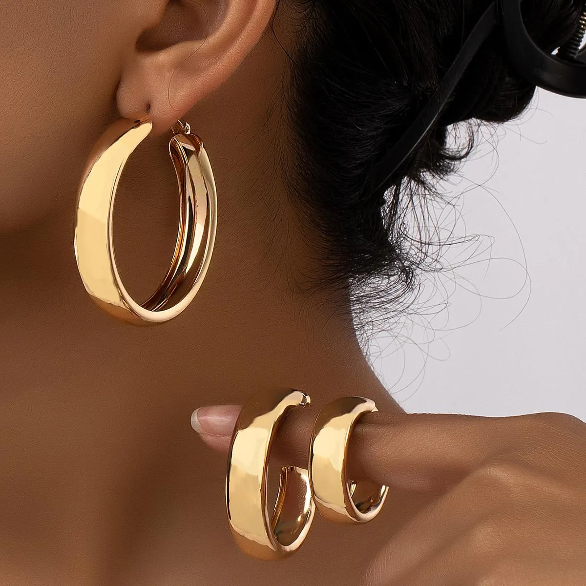 Pares/set Pendientes de aro minimalista - Shein - FashionsVida