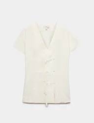 Modal Rich Button-Detail Shirt Ivory female