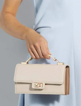 Lizard Effect Top Handle Grab Bag Ecru female - Dune london - FashionsVida