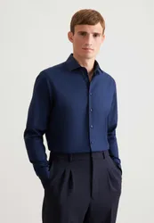 Shaped Business Hemd Uni Blau 43