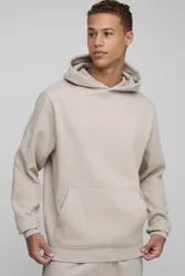 Herren Tall Basic Regular Fit Kapuzenpullover zum Überziehen Stone Größe Large