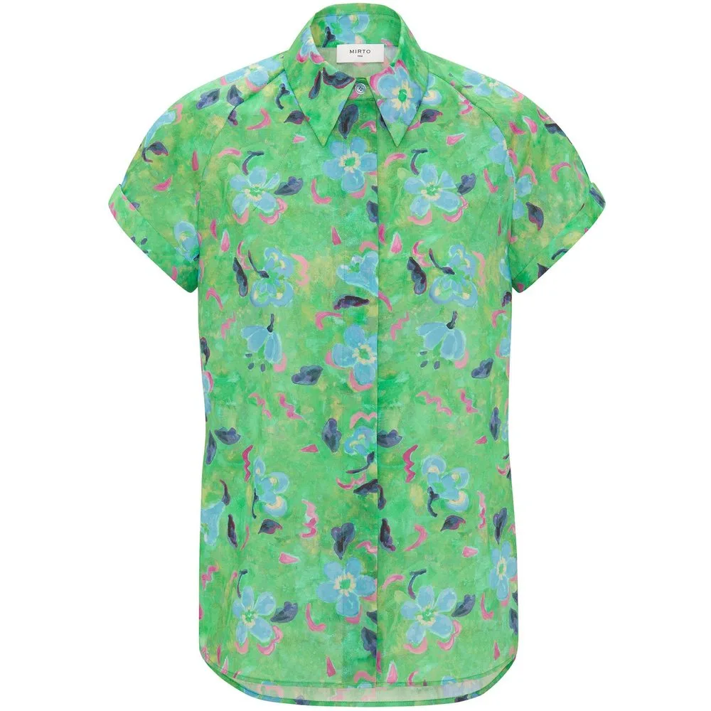 Camisa de mujer con estampado floral de algodón - Mirto - FashionsVida