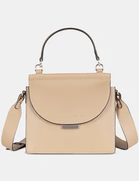 Bolso de mano con solapa y bandolera en piel lisa - Sandra Freckled - FashionsVida