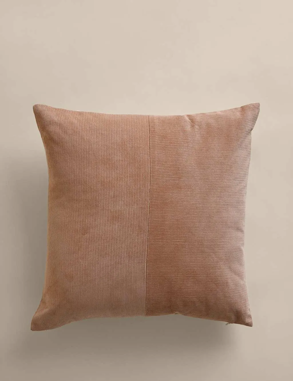 Pure Cotton Washed Cord Cushion Brown - M&S - FashionsVida