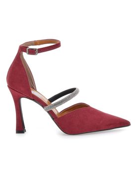 Décolleté rosse con cinturini e tacco a rocchetto 7092 38
