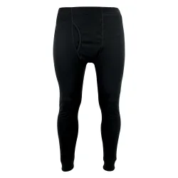 Mens Thermal Super Soft & Warm Long Johns Bottoms - Black Cotton - Size 2xl