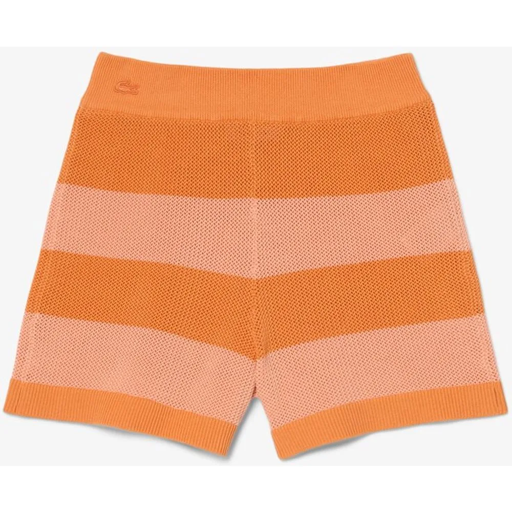 Short de mujer corto de punto de malla con rayas en - Lacoste - FashionsVida