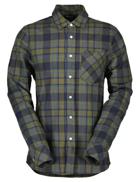 Camicia A Maniche Lunghe Flannel Fir Green / Dark Blue S