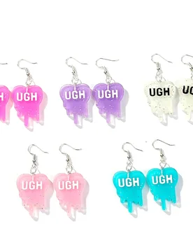 Pair UGH Plate Drop Earrings Twinkly Resin Fashion Craft for Birthday Gift Child Girls Teens Jewelry - Aliexpress - FashionsVida