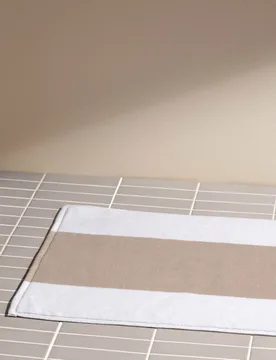 Pure Cotton Central Band Bath Mat Taupe - M&S X Kelly Hoppen - FashionsVida