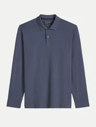 Marc O' Polo Poloshirt aus Baumwoll-Leinen-Mix Blau L