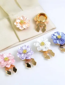 Pearlescent floral cufflinks; shirt cufflink set; suitable for formal shirts, uniforms and clothing; jewellery accessories - Aliexpress - FashionsVida