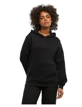 Felpa Con Cappuccio Organic Loose Brushed Fleece Black M