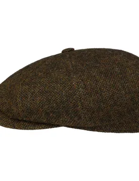 Hatteras Wool Melange Flat Cap by - olive - Size: 63 cm - Stetson - FashionsVida
