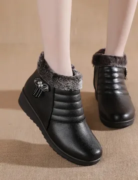 New Winter Women Boots Thick Plush Woman's Ankle Boots Zipper Comfortable Outdoor Snow Boots Fashion Cotton Shoes Botas De Mujer - Aliexpress - FashionsVida