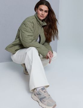 Sneakers con suola spessa ed elementi riflettenti - grigio chiaro