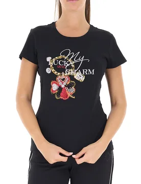 T-shirt con strass LIU JEANS NERO S - Liu jo - FashionsVida