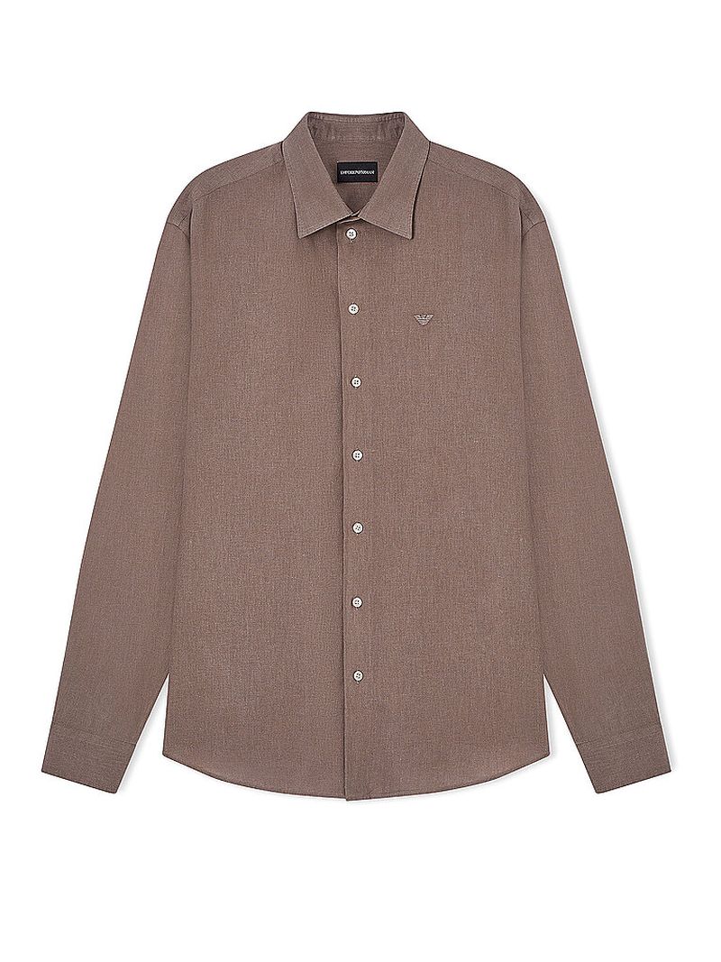 Camisa Slim Fit marrón claro S