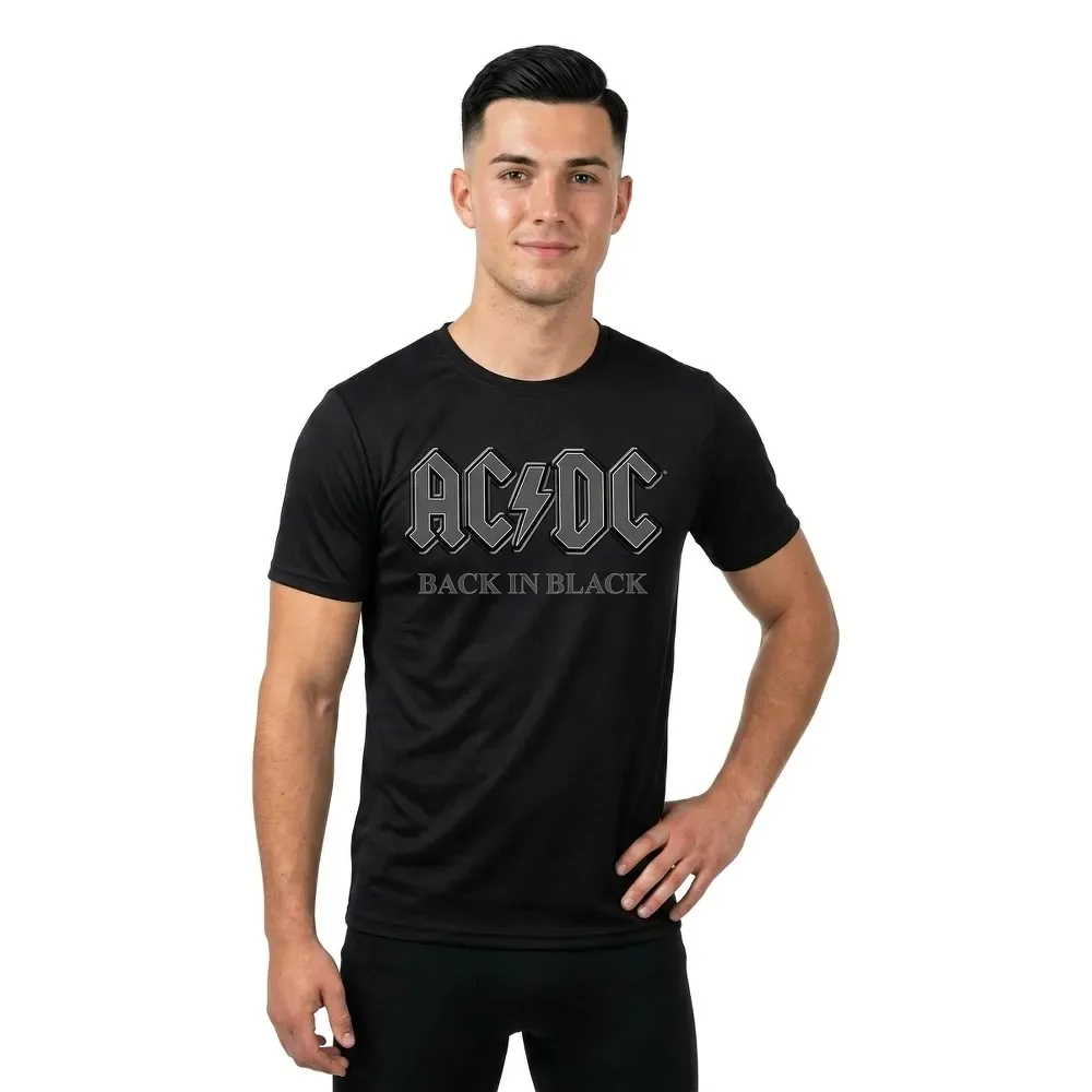 Maglietta A Maniche Corte Acdc Back In Black Black XL - Mc Clothes - FashionsVida