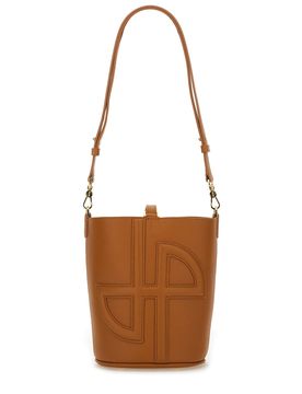 Small JP Bucket Bag in Leather and Canvas