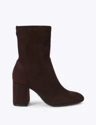 Block Heel Ankle Boots Dark Brown female