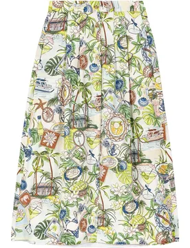 Falda larga estampada y short - Maje - FashionsVida