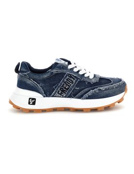 Sneakers blu denim inserti sfrangiati suoletta estraibile S2617FY7694 36