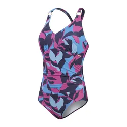 Shaping Printed V-Neck Damen Schwimmanzug, blau 46