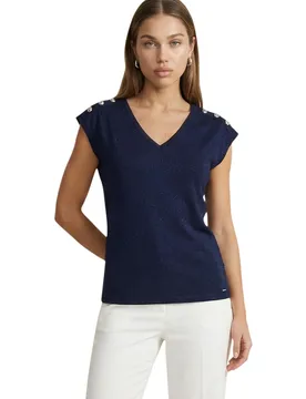 Morgan De Toi Damen Top Blau 517619