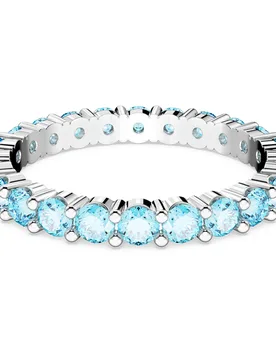Anello Matrix, Taglio Round, Blu, Placcato rodio 58 - Swarovski - FashionsVida