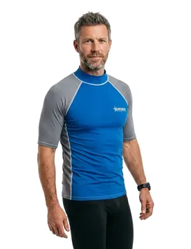 Rash Guard Manches Courtes Tijuana Grey / Blue M