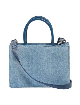 Minibag Dsl 3d in denim con logo in rilievo