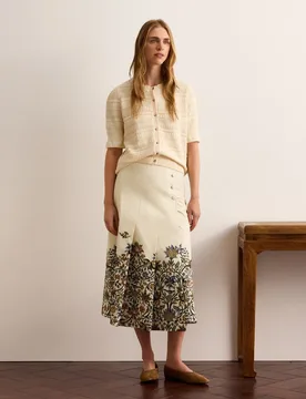 Falda midi lisa de mujer - Lloyd's - FashionsVida