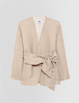 Giacca in lino donna beige