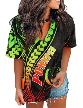 Drop Shipping Summer Loose Oversize T-shirt Casual V-neck Tunic Blouse Polynesian Tribal Samoa Pohnpei Islands Print Men T-Shirt - Aliexpress - FashionsVida
