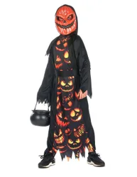 Kürbiskostüm für Kinder Halloweenkostüm schwarz-orange