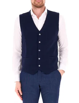 Gilet lana vergine BLU NOTTE 46 - Gran Sasso - FashionsVida