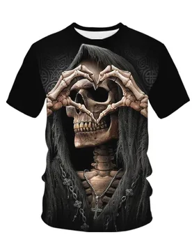 Summer Funny Skull 3D Printed T-Shirt Streetwear Men Horror Fashion Harajuku Casual Size T-Shirt T-Shirt Tops Clothing - Aliexpress - FashionsVida