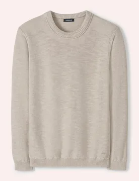 Premium Leinen-Pullover, normale Größen, Farbe Beige, 52, edles Effektgarn mit Leinen Made in Italy Herren - Walbusch - FashionsVida