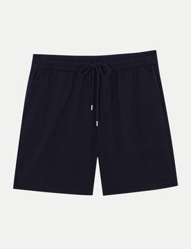 Shorts aus Seersucker Blau M