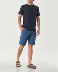 Bermuda cargo blu indaco in popeline di cotone stretch