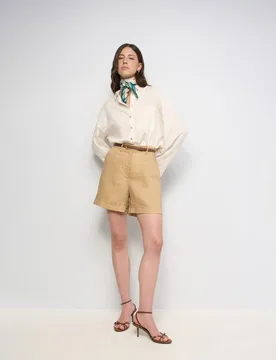 Pantalones cortos con lino de mujer - Salsa Jeans - FashionsVida
