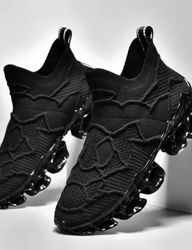 Zapatillas de running transpirables de malla para hombre, zapatillas deportivas con suela de cuchilla, zapatos casuales cómodos y de moda, suelas dur - Shein - FashionsVida