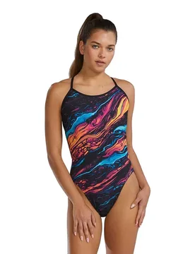 Durafast Elite Crosscut Tieback Magmata Swimsuit Gold / Mtl / Rnbow 32 Women - TYR - FashionsVida
