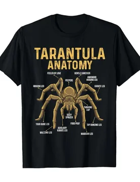 Tarantula Anatomy Graphic - 100% Cotton summer short-sleeved O-neck , with Golden Spider & Arthropod printed DesignT-shirt - Aliexpress - FashionsVida