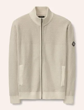 Strickjacke aus Baumwolle, noch offen: Größenlauf, Farbe Beige, 52, reine Baumwolle leicht und luftig gestrickt Herren - Walbusch - FashionsVida